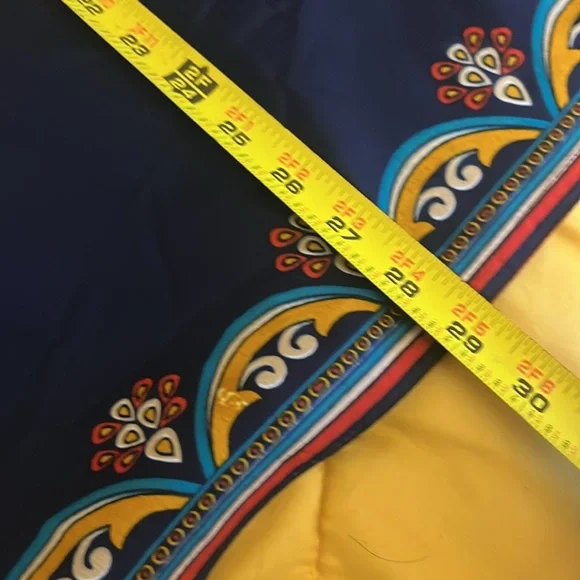 🎉Gorgeous Indian style tunic top navy blue with gorgeous multicolored borders! - Picture 9 of 9